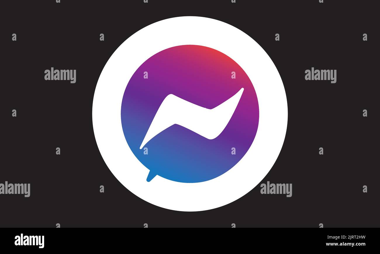 Verlauf rosa blau Symbol Blase Meta Chat Messenger Vektor-Vorlage mit schwarzem Hintergrund Stock Vektor