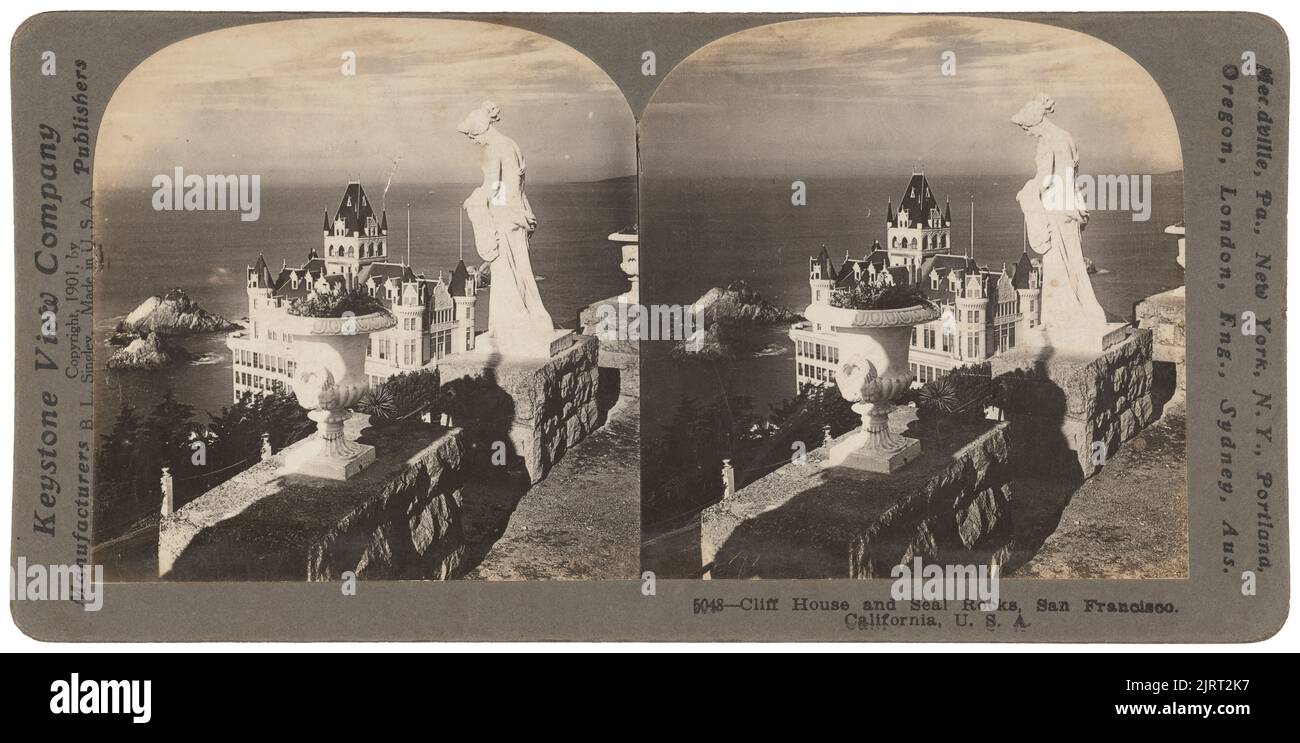 Cliff House and Seal Rocks, San Francisco, Kalifornien, USA, 1901, San Francisco, von Keystone View Company. Stockfoto