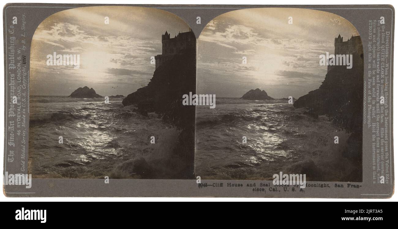 Cliff House and Seal Rocks by Moonlight, San Francisco, Cal., USA, 1897, San Francisco, von Fine-Art Photographers' Publishing Co. Geschenk von Miss J Walker, 1968. Stockfoto
