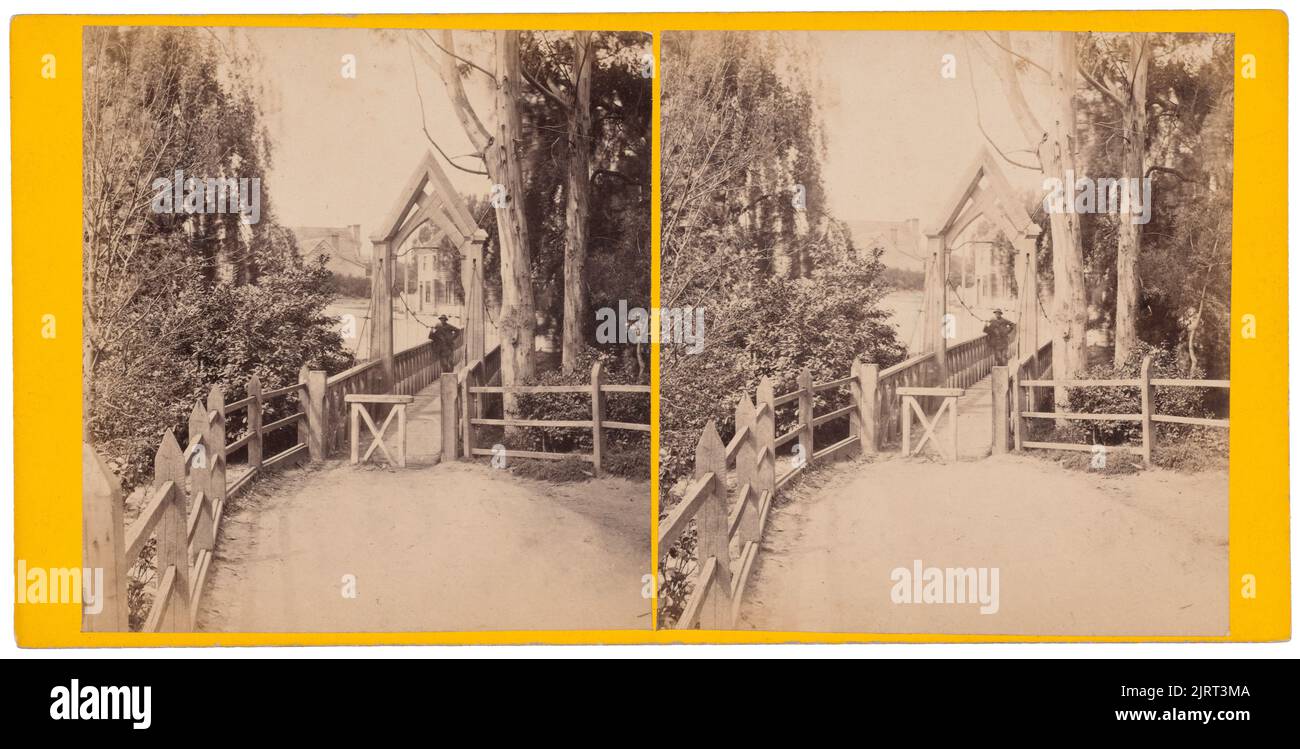 Christchurch, Public Gardens, Gate, Girls High School, um 1880, Christchurch, von Burton Brothers. Stockfoto