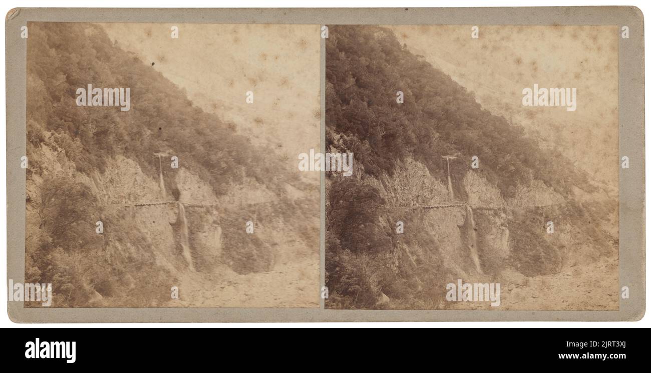 Otira Gorge, West Coast Road, 1880s, Neuseeland, von Burton Brothers. Stockfoto