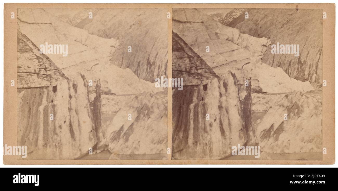 Franz Josef Glacier, aus West End, 1870s, Haast, von Burton Brothers. Stockfoto