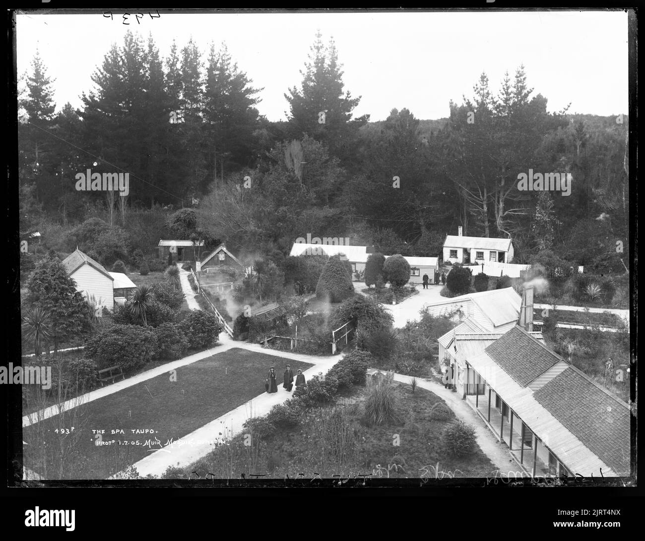 The Spa, Taupo, Neuseeland, von Muir & Moodie. Stockfoto
