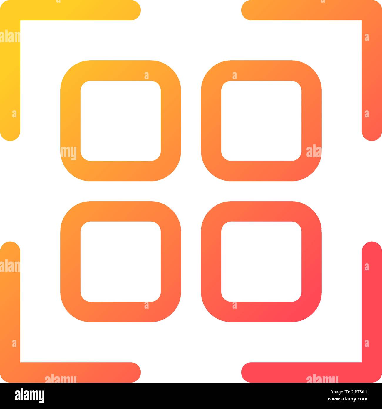 Scannen qr-Code Pixel Perfect Gradient linear ui-Symbol Stock Vektor