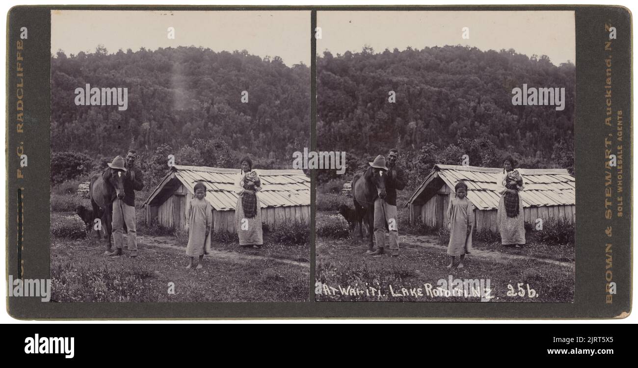 In Wai-iti, Lake Rotoiti, NZ., um 1900, Auckland, Von Frederick George Radcliffe, Brown & Stewart. Stockfoto
