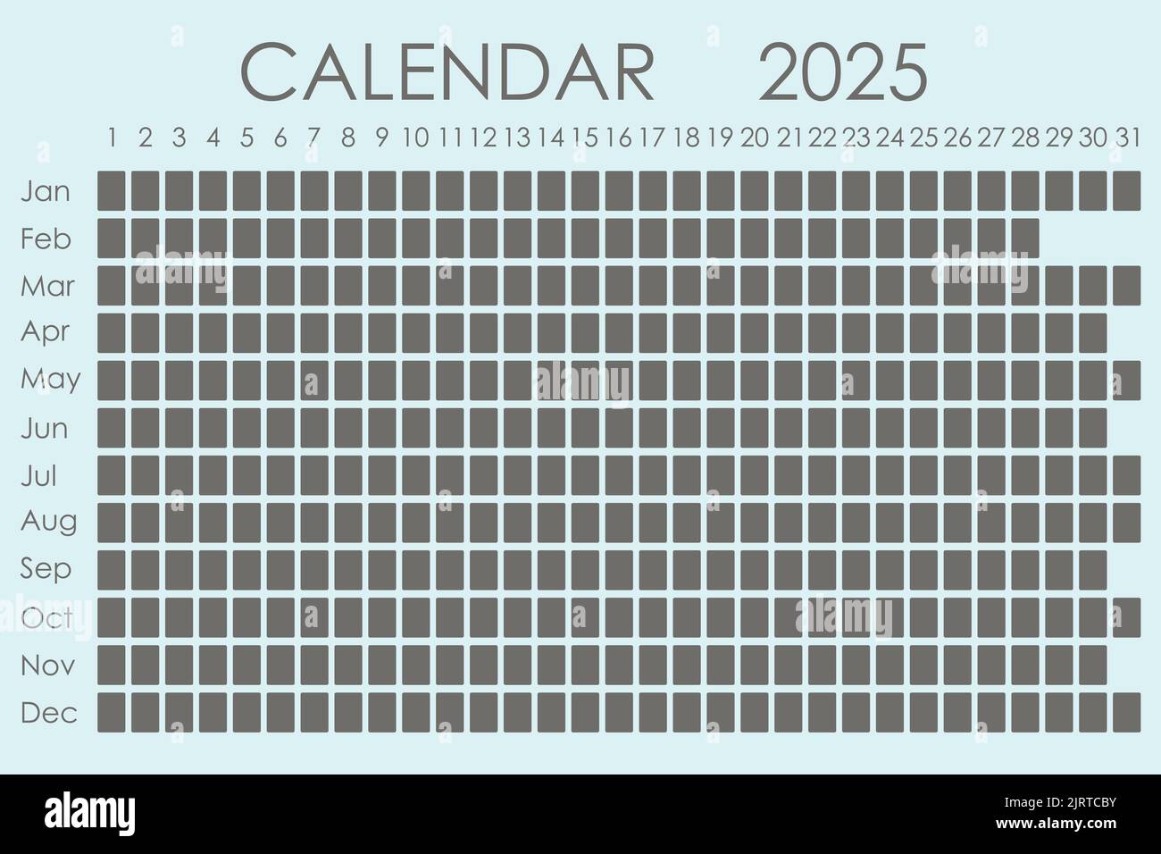 Simple 2025 year calendar -Fotos und -Bildmaterial in hoher Auflösung – Alamy