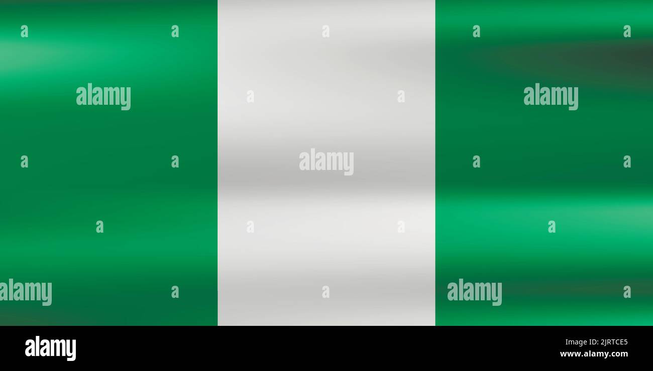 Flagge von Nigeria. Niganisches Nationalsymbol in offiziellen Farben. Vorlagensymbol. Abstrakter Vektorhintergrund Stock Vektor