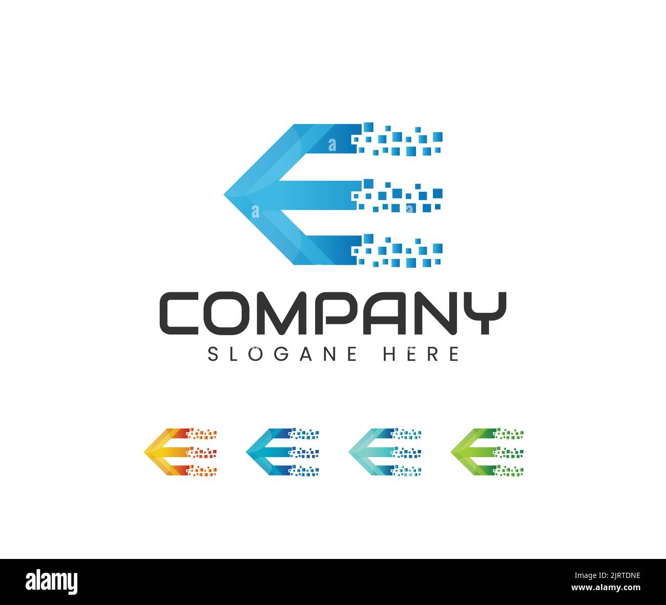 Design-Vorlage für Speed Letter Initial e Logo. Vorlage für Motion Speed Line Letter E Logo Design Stock Vektor