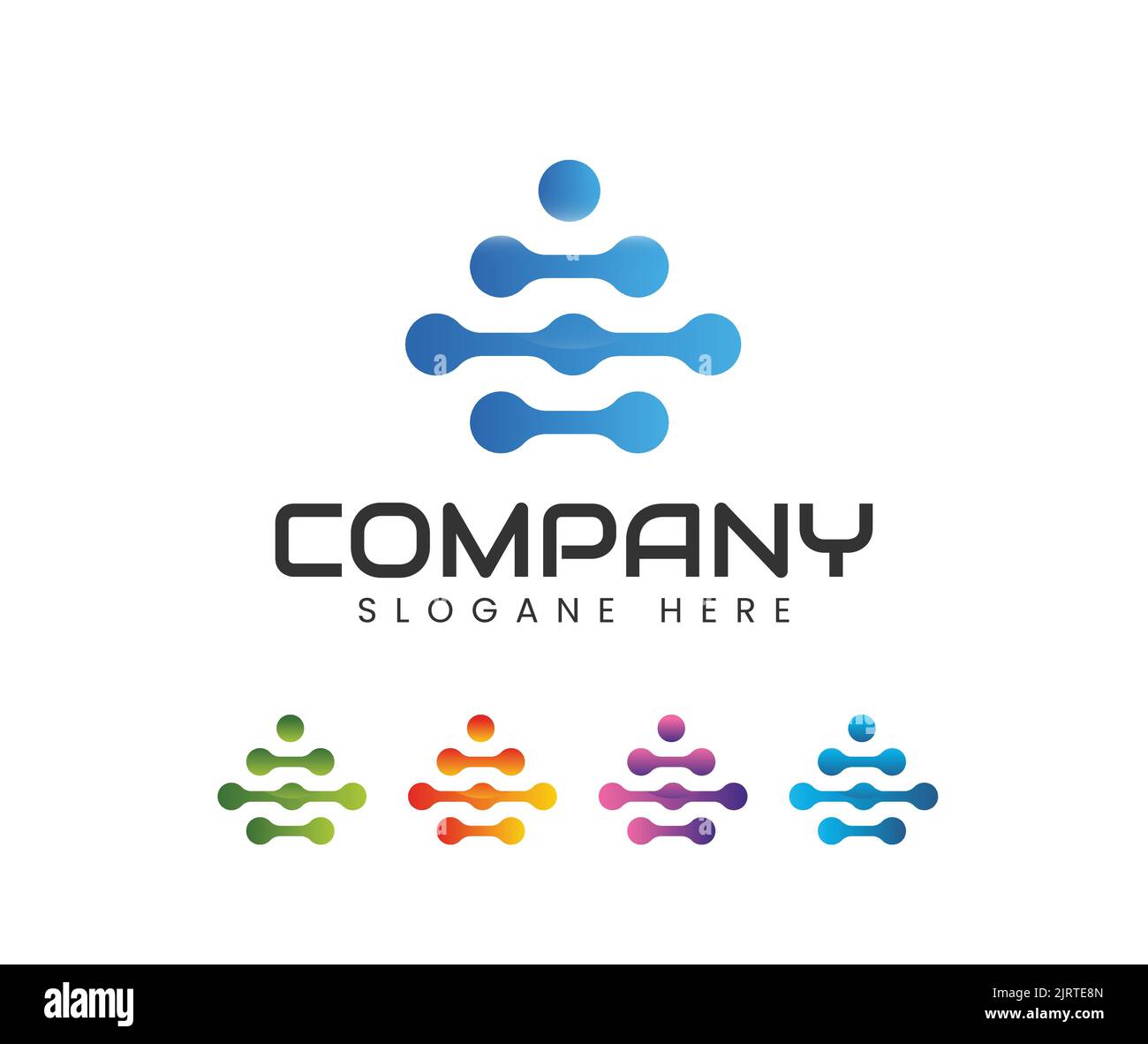 Design-Vorlage für Tech-Logo. Dot Circle Connected as Network Logo Vector - Vector Stock Vektor