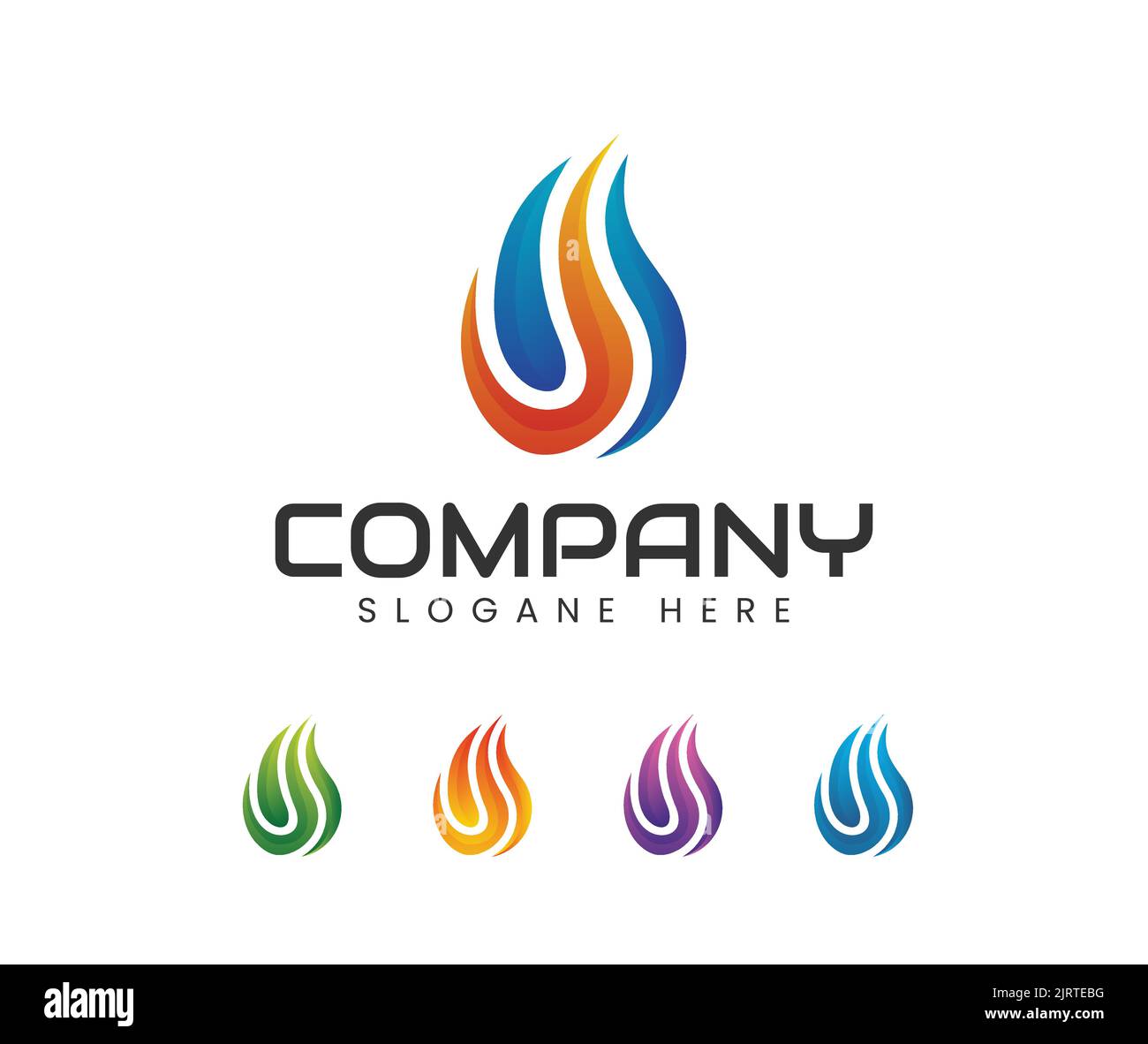 Vorlage für Design-Vektor-Design des Feuerflammenlogos Stock Vektor