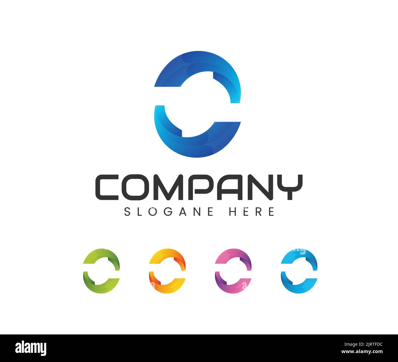 Abstraktes Farblogo-Set für Unternehmen. Corporate Identity Design-Elemente. Stock Vektor