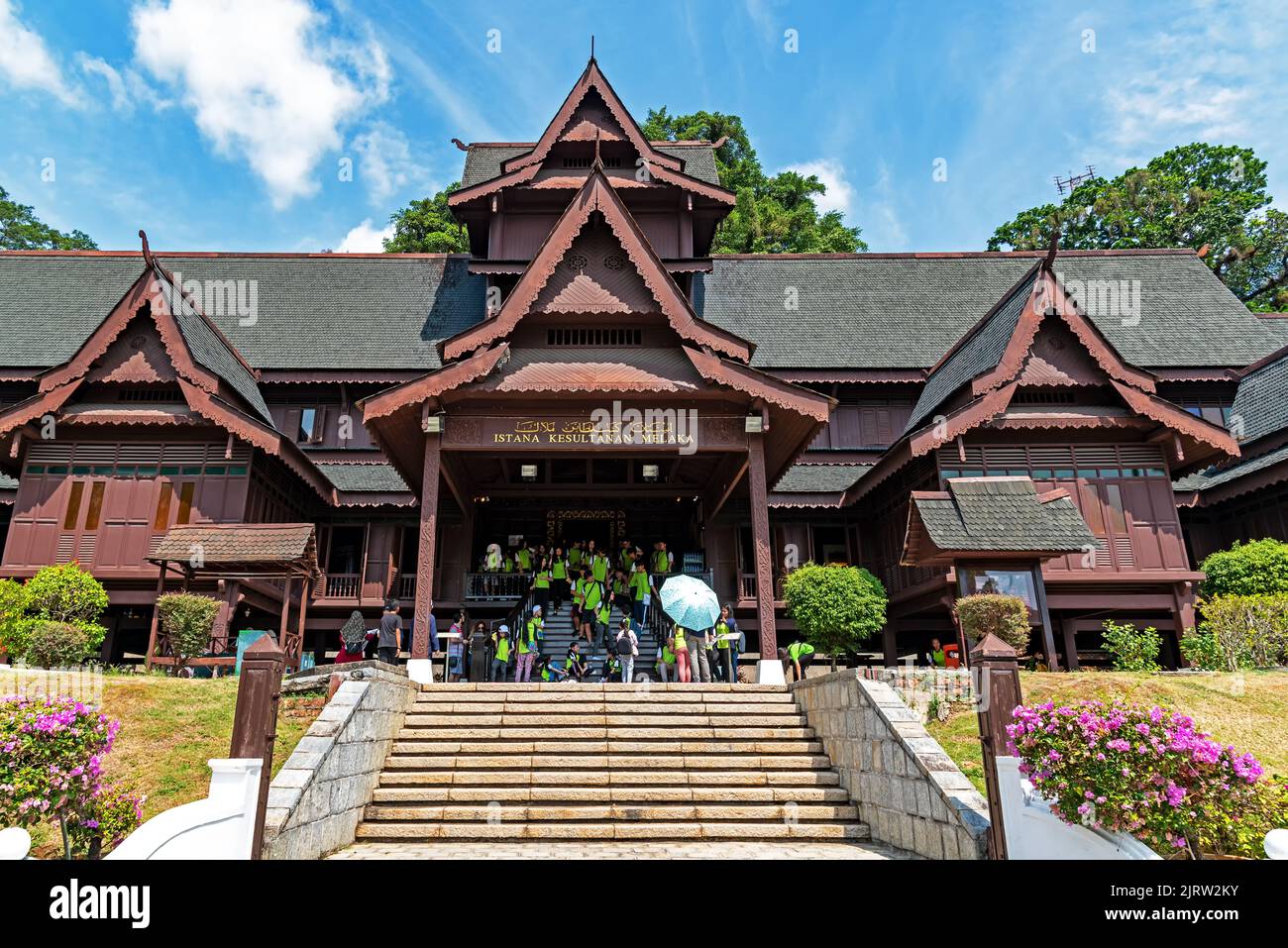 Malacca, Malaysia 22. März 2019 Ansicht des SultanatPalastmuseums