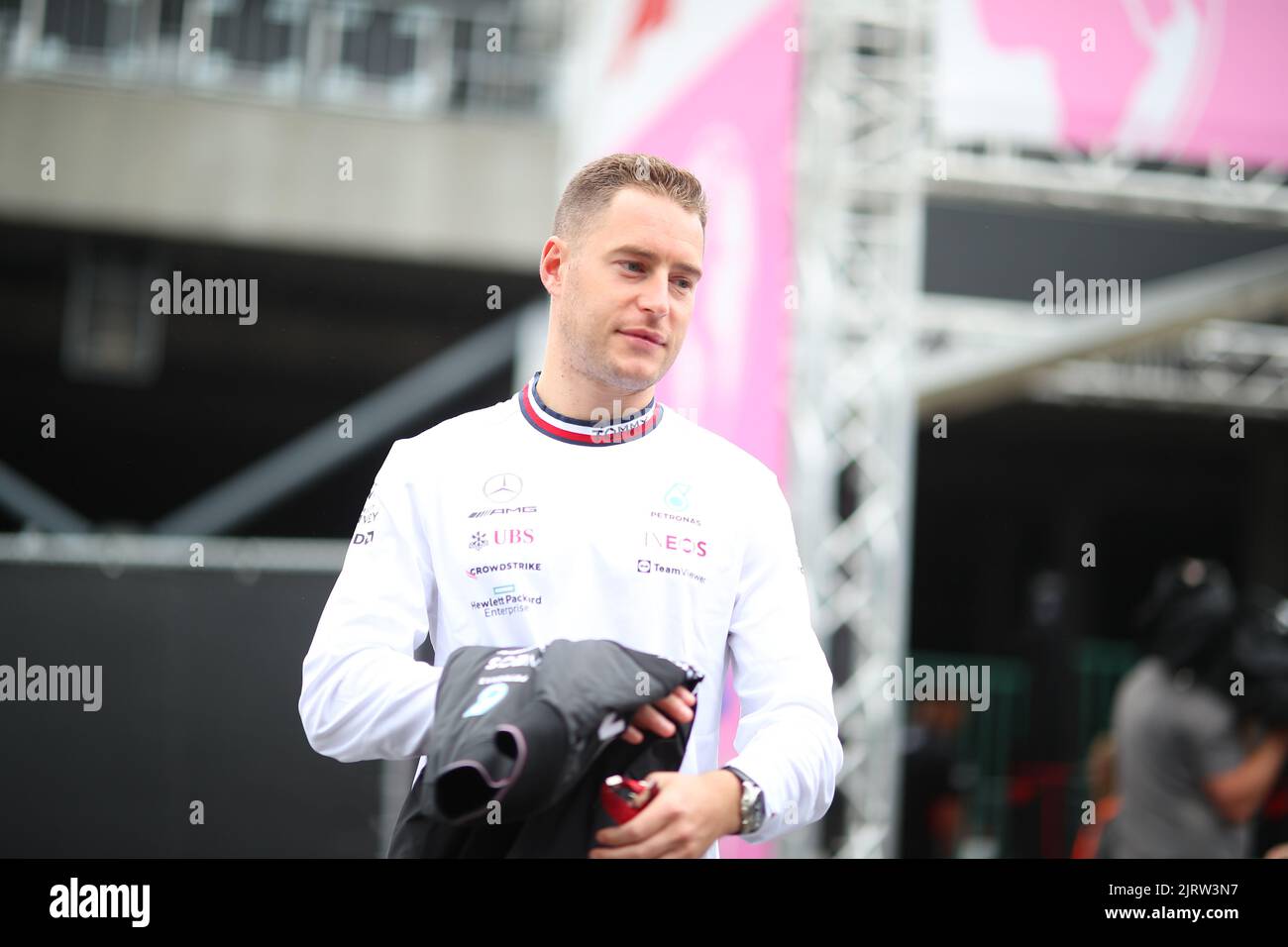 Stavelot Malmedy Spa, Belgien. 27. Januar 2022. Stoffel Vandoorne Reservefahrer mit Mercedes AMG F1, F.E Fahrer und 2022 Champion während des belgischen GP, 25-28. August 2022 auf der Strecke Spa-Francorchamps, Formel 1 Weltmeisterschaft 2022. Kredit: Unabhängige Fotoagentur/Alamy Live Nachrichten Stockfoto