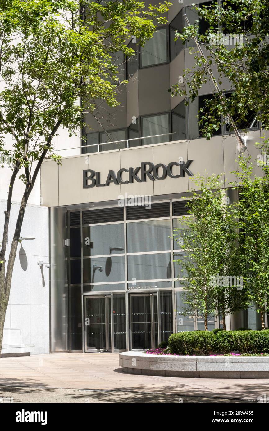 BlackRock, Inc. Ist eine amerikanische multinationale Investmentgesellschaft mit Sitz in New York City, 2022, USA Stockfoto