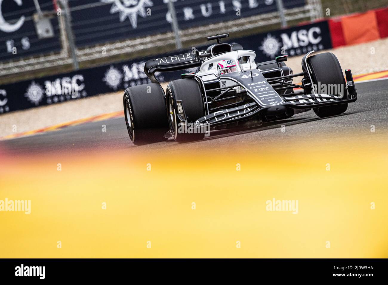 Scuderia AlphaTauri der Franzose Pierre Gasly wird am Freitag, den 26. August 2022, bei einem Training beim Grand Prix F1 von Belgien in Spa-Francorchamps gesehen. Der Formel-1-Grand-Prix von Spa-Francorchamps findet an diesem Wochenende vom 26.. Bis 28.. August statt. BELGA FOTO JONAS ROOSENS Stockfoto