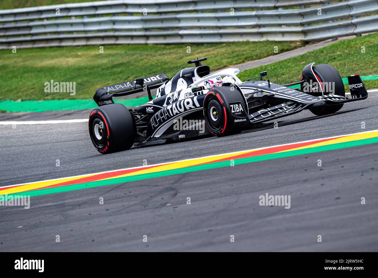 Scuderia AlphaTauri der Franzose Pierre Gasly wird am Freitag, den 26. August 2022, bei einem Training beim Grand Prix F1 von Belgien in Spa-Francorchamps gesehen. Der Formel-1-Grand-Prix von Spa-Francorchamps findet an diesem Wochenende vom 26.. Bis 28.. August statt. BELGA FOTO JONAS ROOSENS Stockfoto