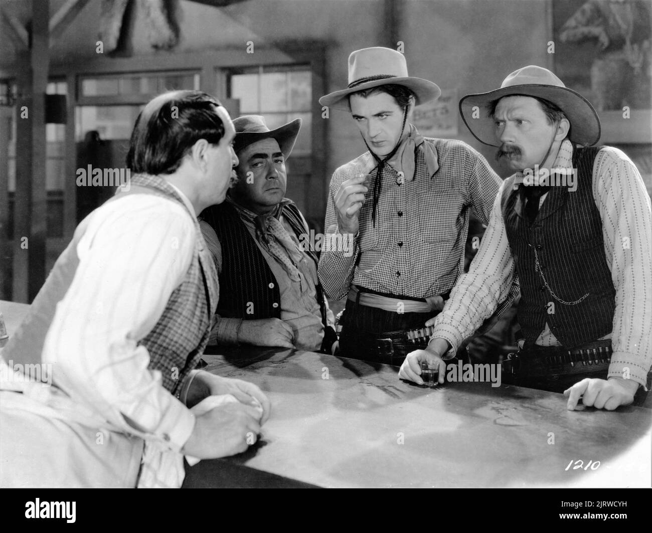 CHRISTIAN J. FRANK EUGENE PALLETTE GARY COOPER und VICTOR POTEL im VIRGINIAN 1929 Regisseur VICTOR FLEMING Roman Owen Wister Paramount Picturs Stockfoto