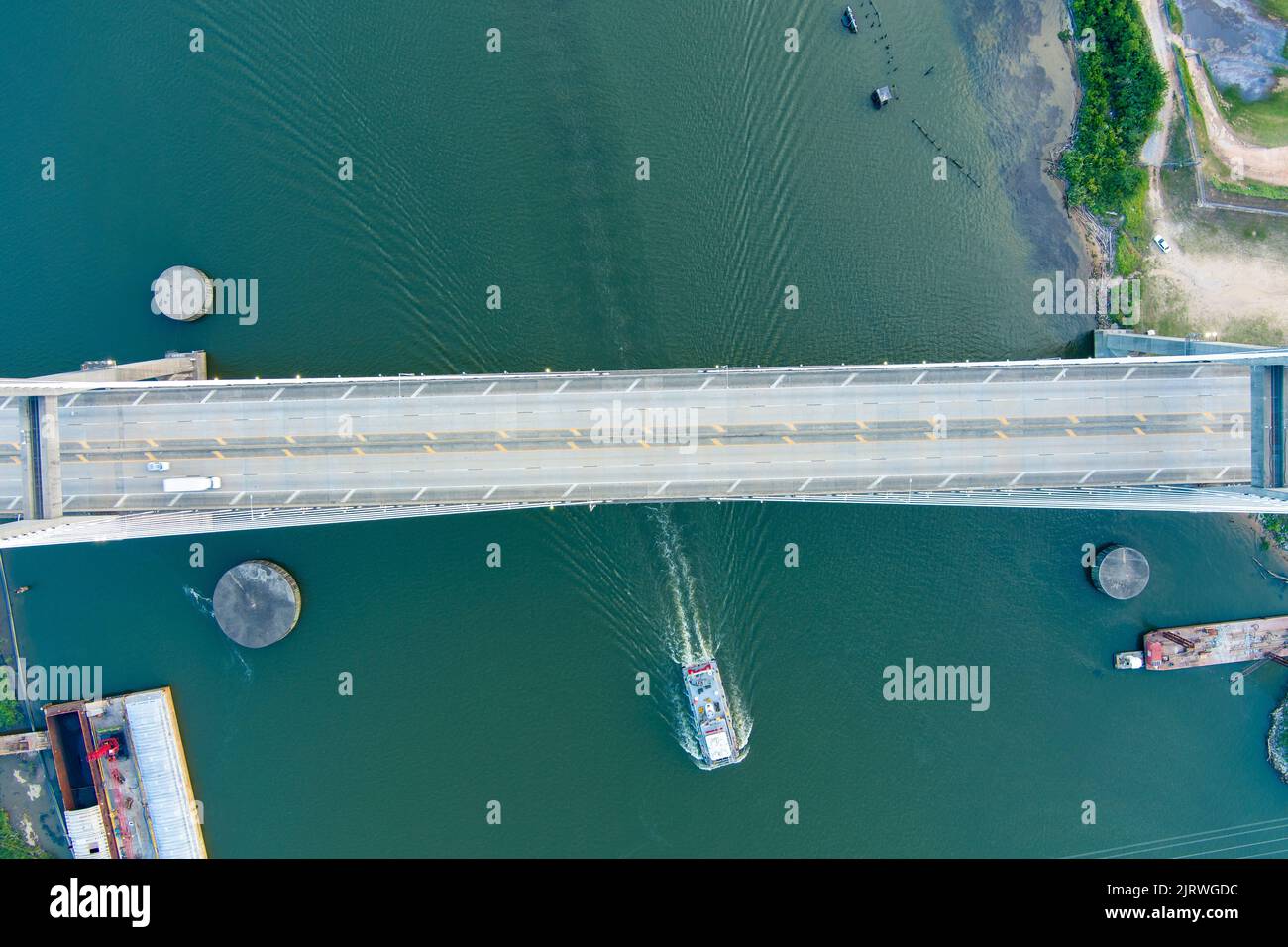 Luftaufnahme der Cochrane Bridge Stockfoto