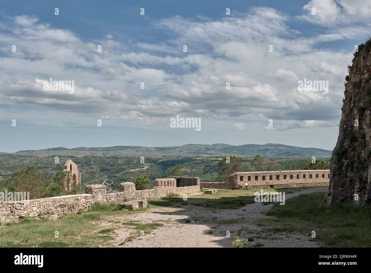 Alte Burgruine in Morella, Spanien Stockfoto