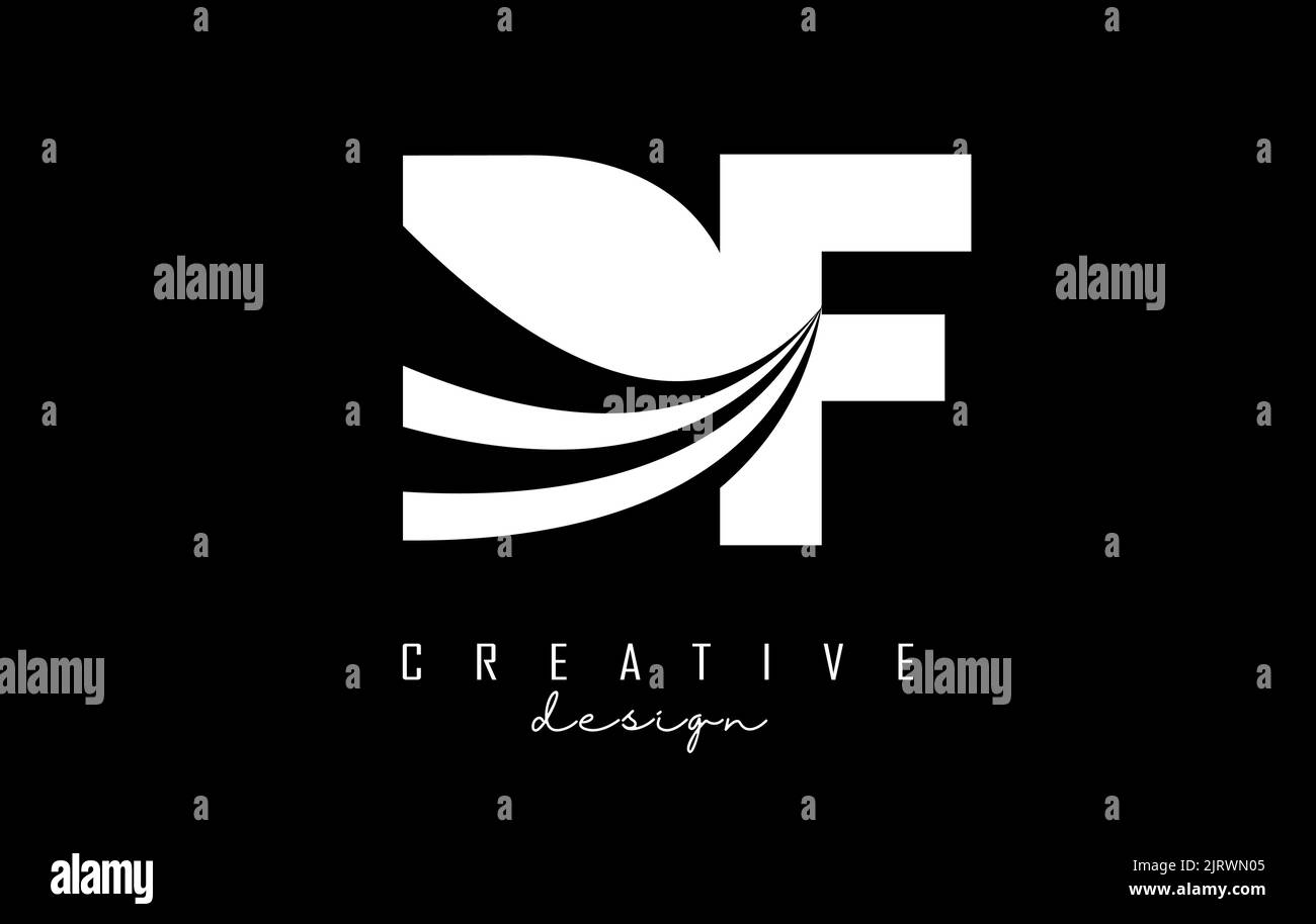 Kreatives, weißes DF d f-Logo mit führenden Linien und Straßenkonzept. Buchstaben mit geometrischem Design. Vektorgrafik mit Buchstabe und Kreat Stock Vektor