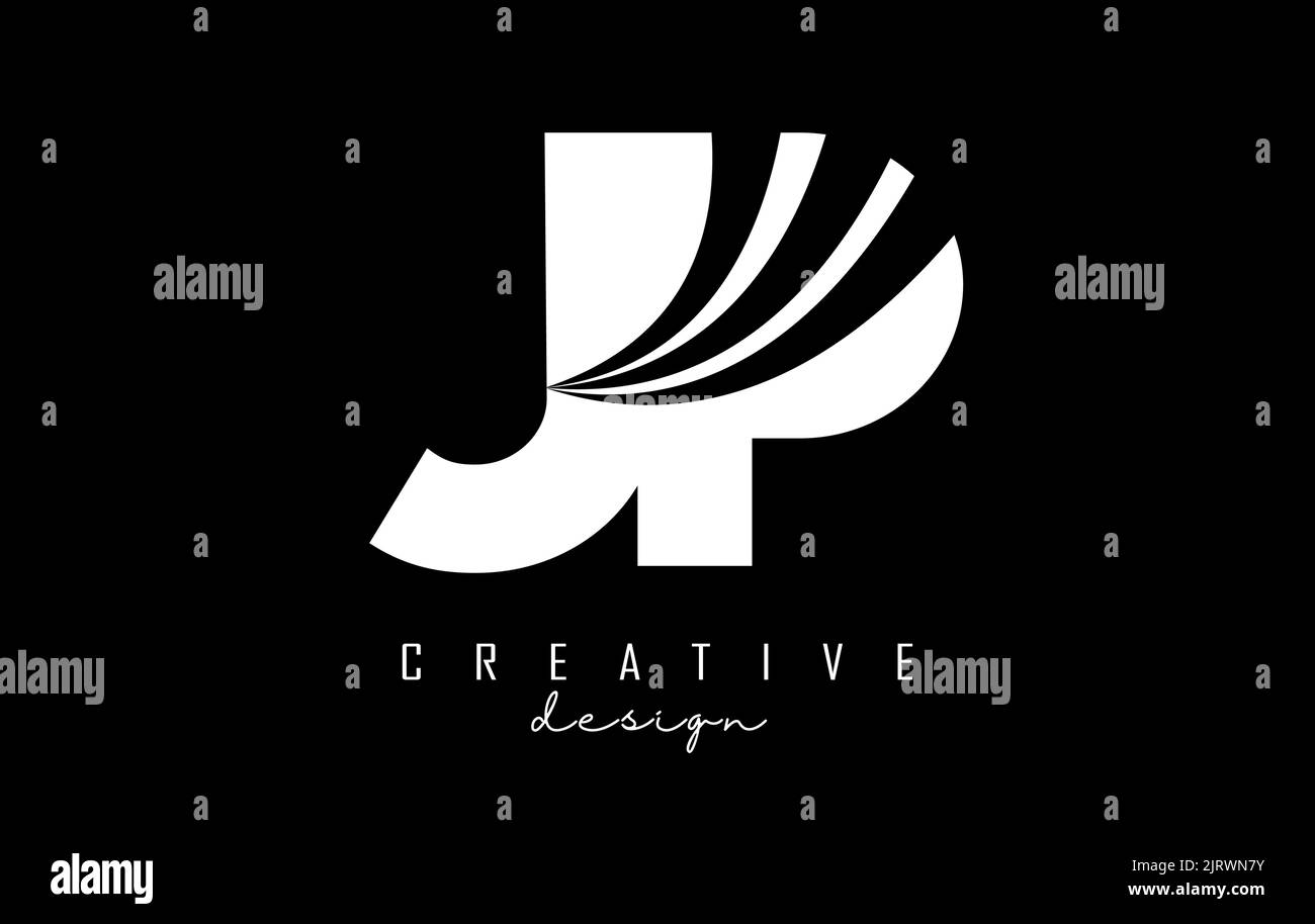 Kreatives weißes JP J P-Logo mit Linien und Straßenkonzept. Buchstaben mit geometrischem Design. Vektorgrafik mit Buchstabe und Kreat Stock Vektor