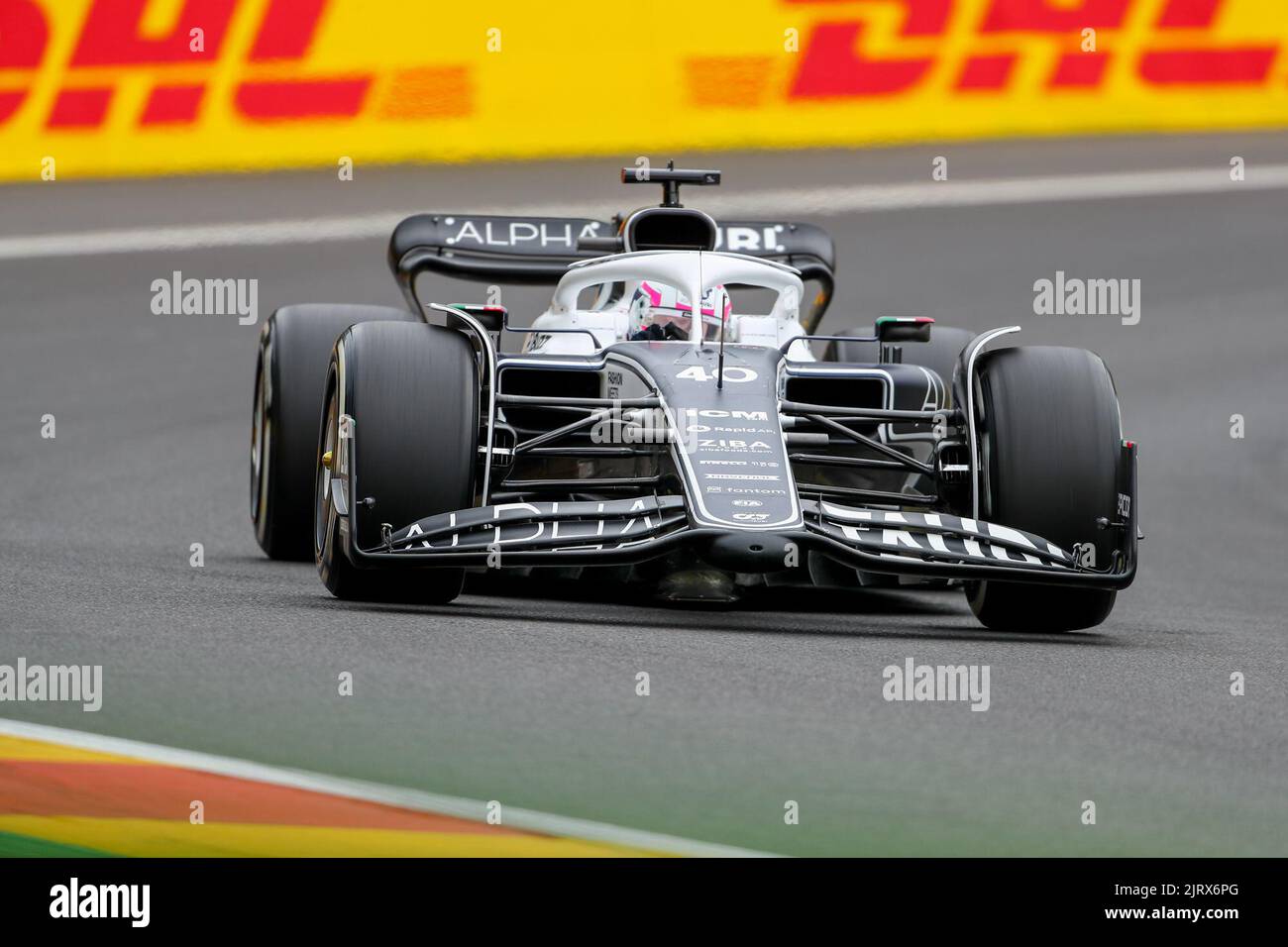 Francorchamps Spa, Belgien. 26. August 2022. Liam Lowson (NZL) Scuderia Alpha Tauri während DER FORMEL 1 ROLEX BELGISCHER GRAND PRIX 2022 FREIES TRAINING, Formel 1 Meisterschaft in Francorchamps - SPA, Belgien, August 26 2022 Credit: Independent Photo Agency/Alamy Live News Stockfoto