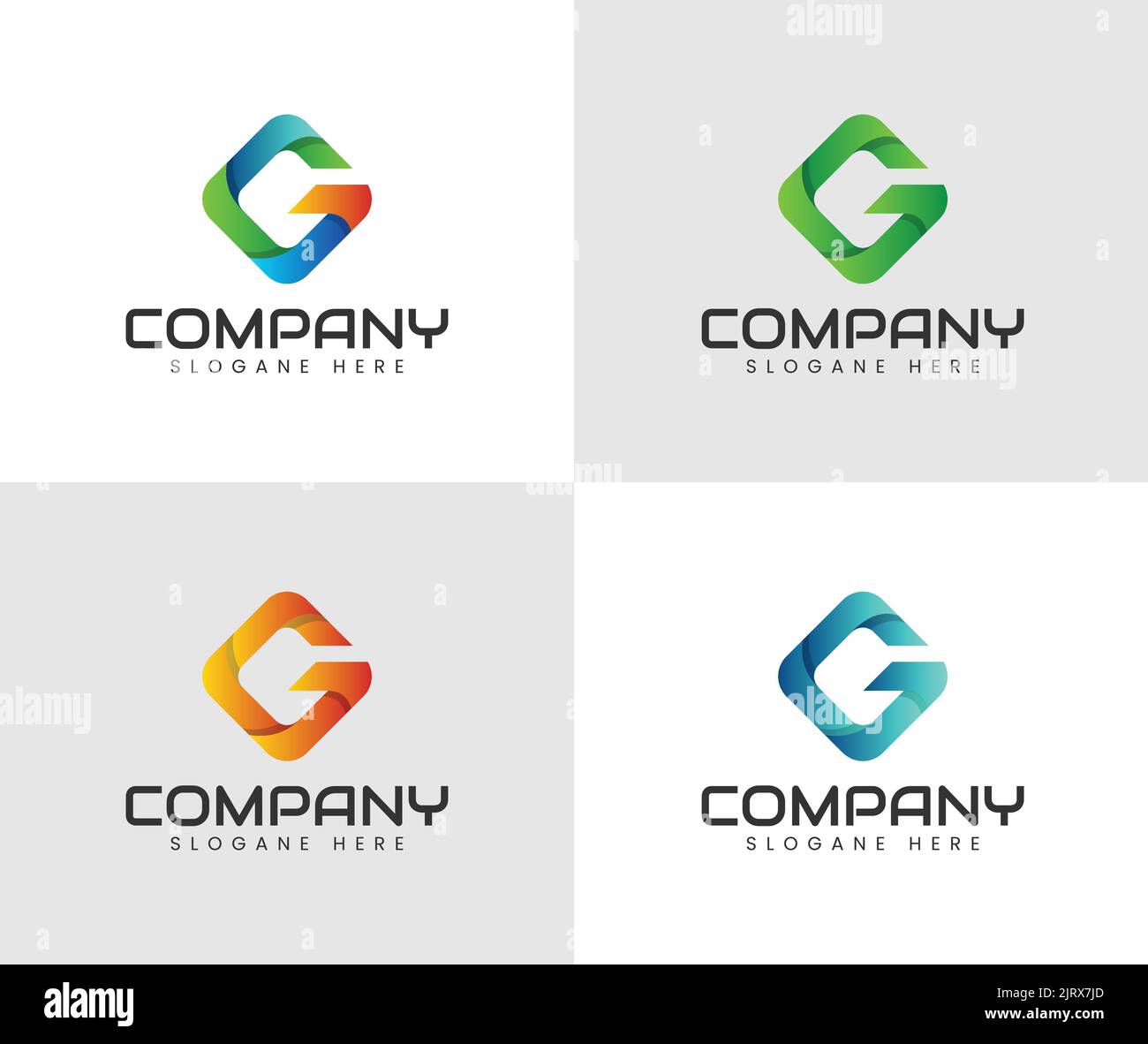 Design-Vorlagen für das Logo mit dem Buchstaben g Verwendbar für Geschäfts- und Branding-Logos. Flaches Vektor-Logo-Design-Template-Element. Stock Vektor
