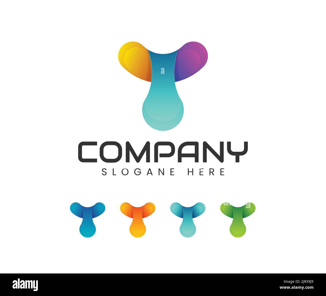 Buchstabe T Logo Symbol Designelemente Vorlage Stock Vektor