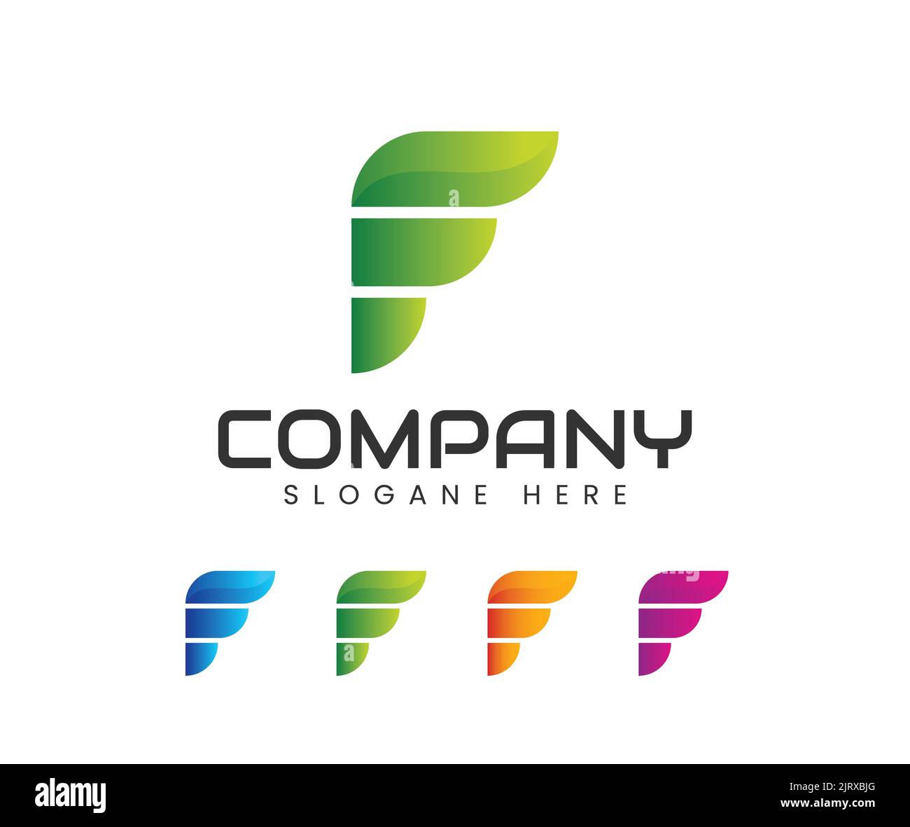 Modernes f-Letter-basiertes Logo. Modernes minimales und sauberes F-Initial-basiertes Solid Iconic Logo-Design Stock Vektor