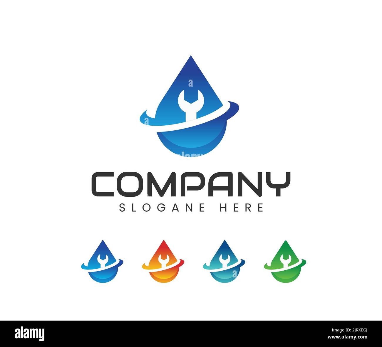 Klempnerarbeiten und Service Logo Design. Reparatur Service Logo Design Stock Vektor
