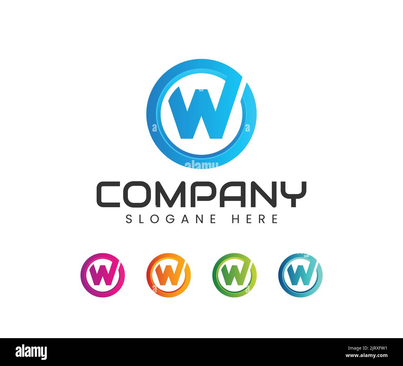 Moderner Buchstabe 3D-w-Logo. Design mit 3D Buchstaben und Logo Stock Vektor
