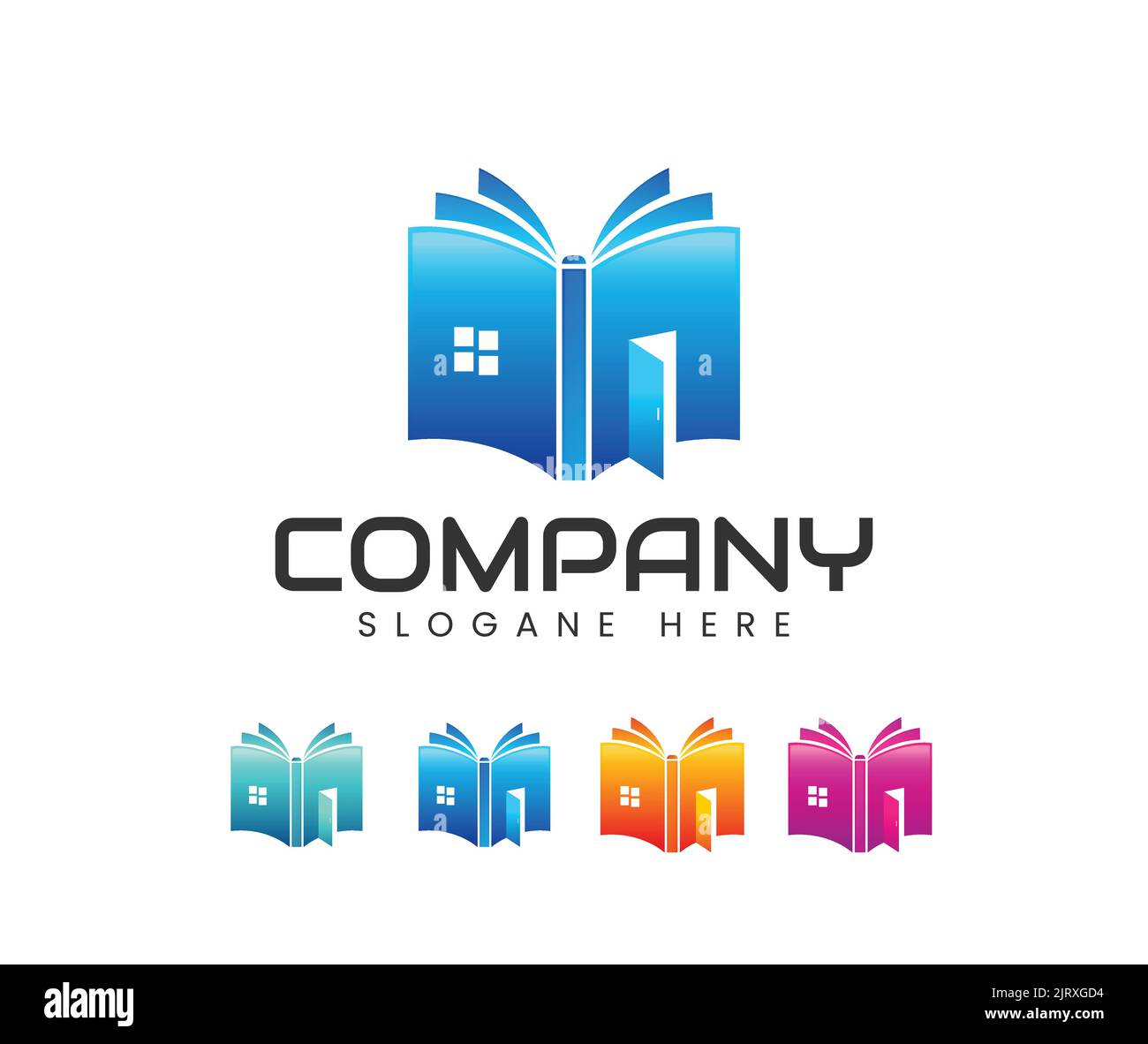 Online-Buchladen Logo-Design. Logo Für Online-Shopping. Lernlogo Stock Vektor