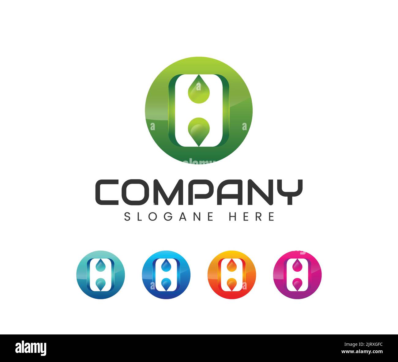 Abstrakter Buchstabe h Logo mit Wasser. Anfangsbuchstabe Logo Für Ihren Firmennamen, Alphabet Logo Vorlage Gebrauchsfertig, Modernes Anfangslogo Stock Vektor