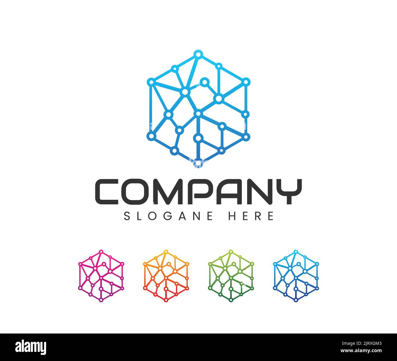 Logo-Design mit Hexagon-Technologie. Business Technology Science-Thema. Kreative Hexagon-Technologie Logo Design Vektor Symbol Illustration Stock Vektor