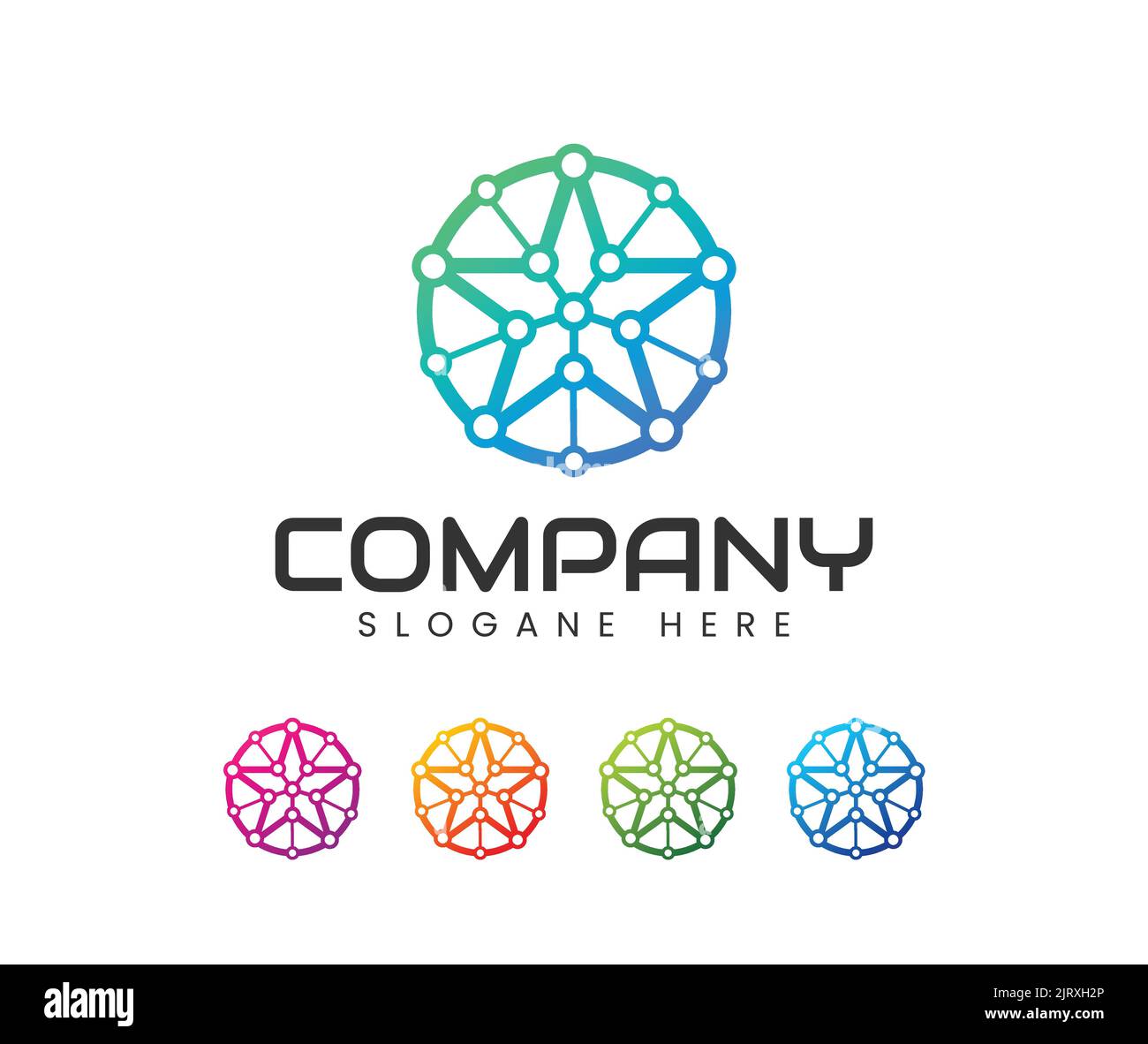 Circle Technologie Logo Design. Circle Round Line Technologie Logo. Technologie abstrakt Punkt Verbindung Kreuz Vektor Logo Symbol Kreis Logo Stock Vektor
