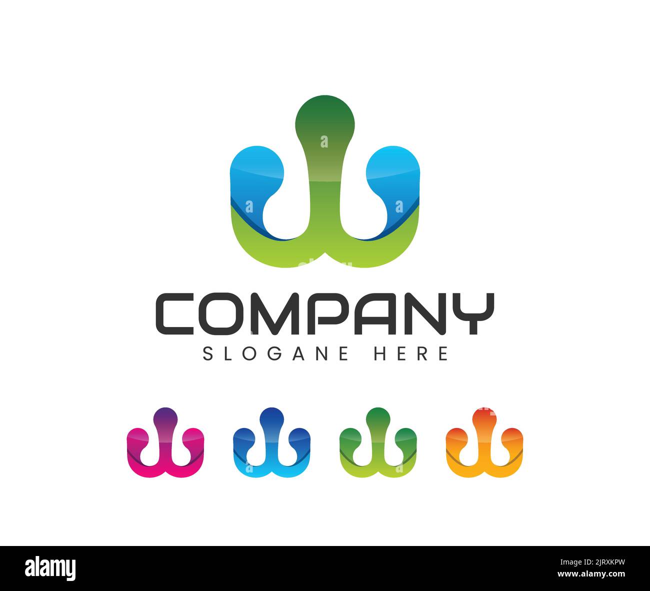 Moderner abstrakter Buchstabe mit Logo-Design. Business Corporate Letter W Logo Design Vektor Stock Vektor