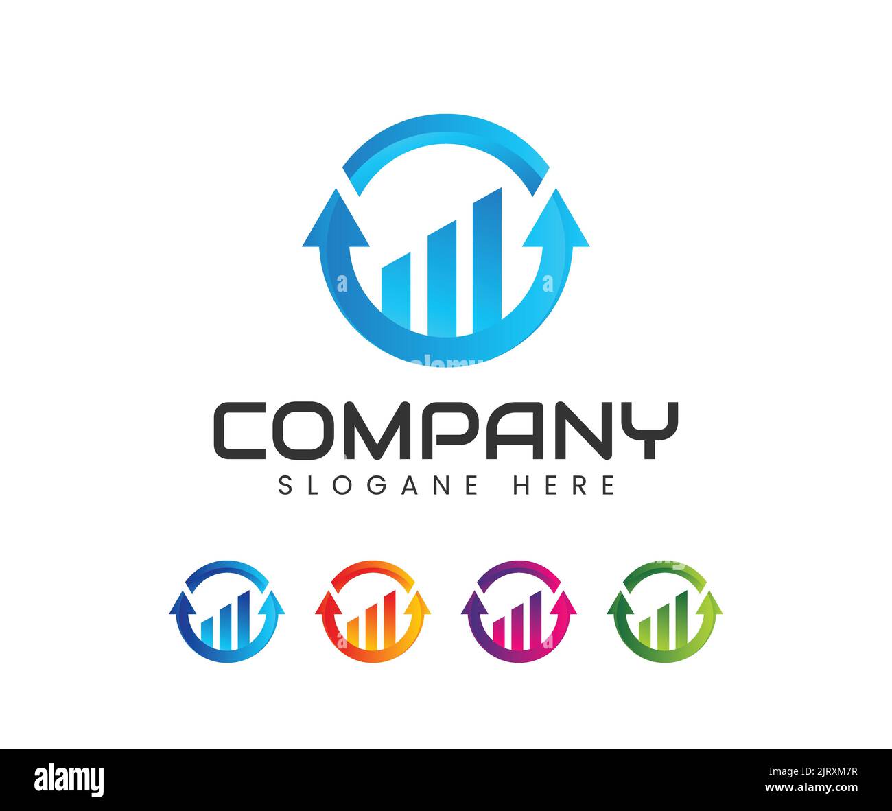 Logo für Unternehmensfinanzierungen für Investitionen. Starke Geschäfte und Finanzmittel für erfolgreiche Unternehmer und die Bankenwirtschaft Stock Vektor