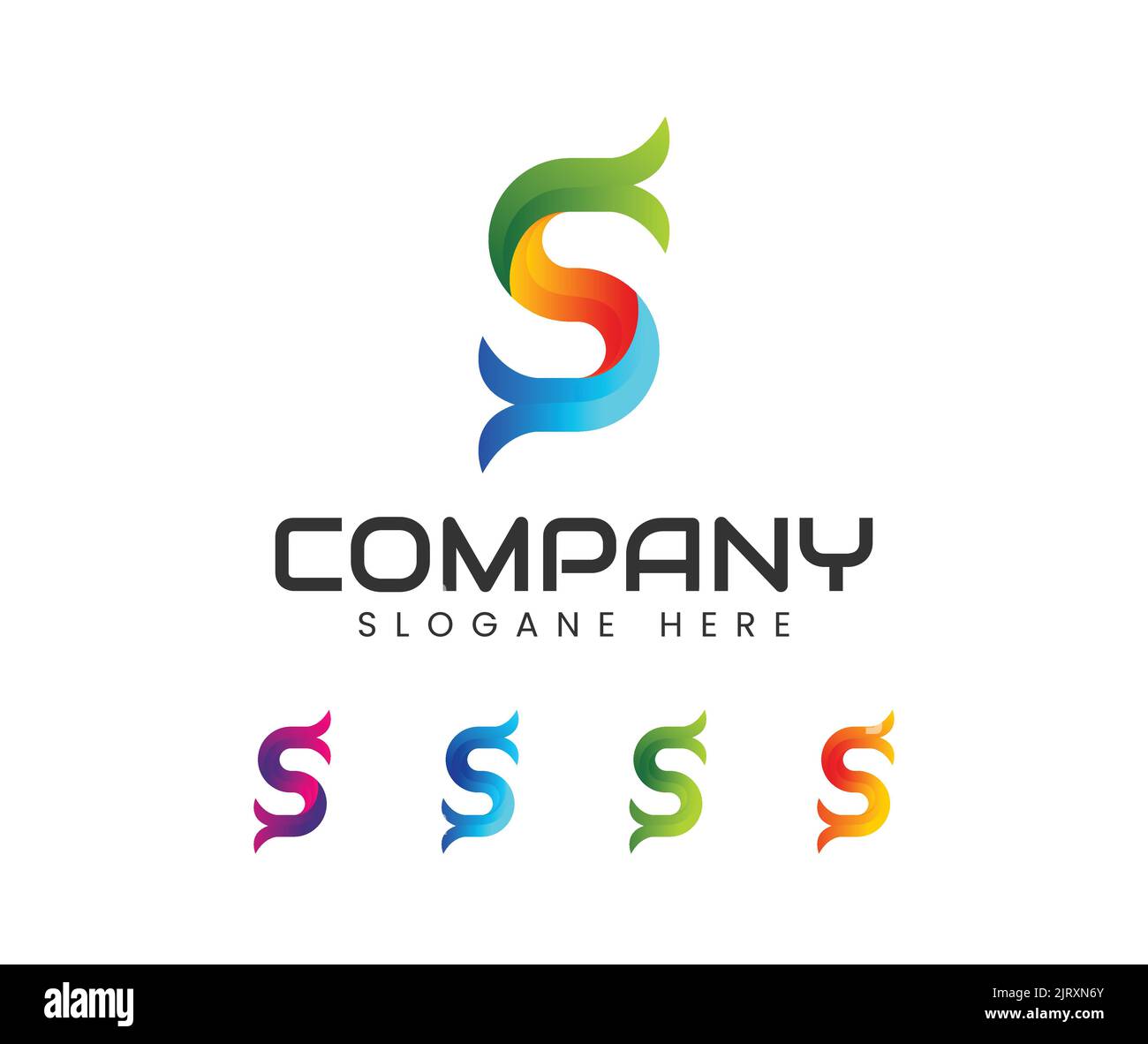 Logo-Vorlage für Buchstaben im Slices-Design-Stil. Stock Vektor