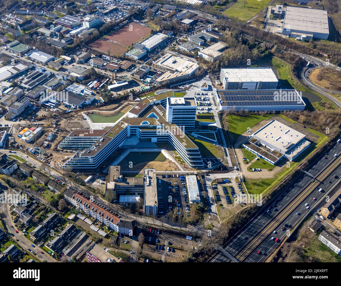 Luftaufnahme, Baustelle und Neubau ALDINord Campus am Luftschacht im