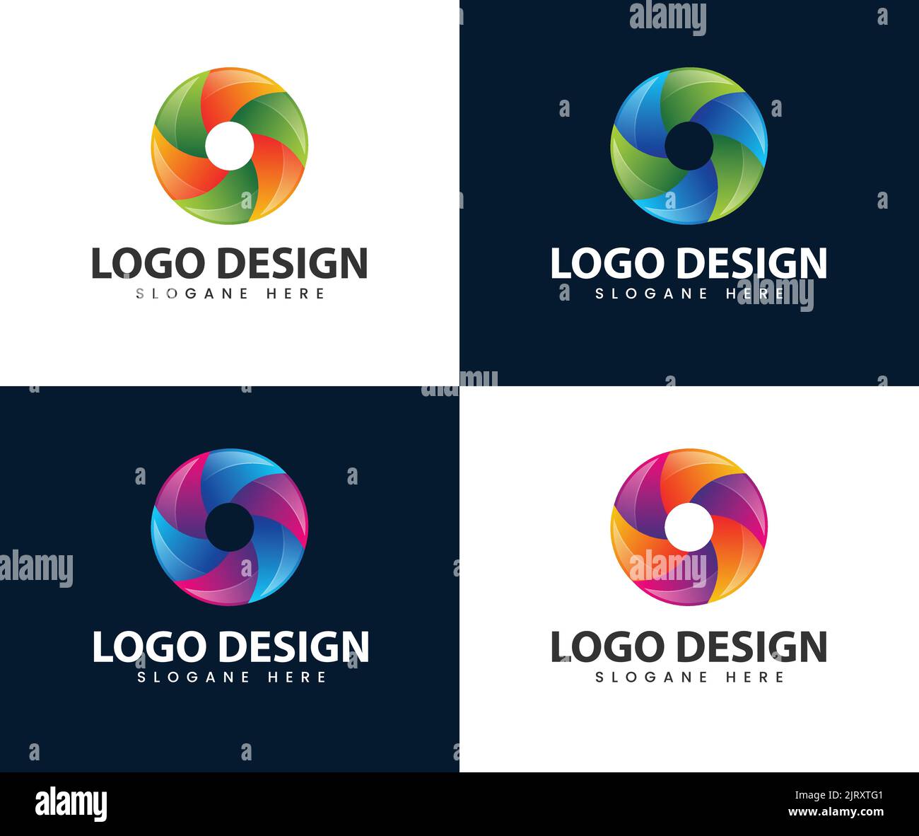 Abstraktes buntes Kreis-Logo-Design. Stock Vektor