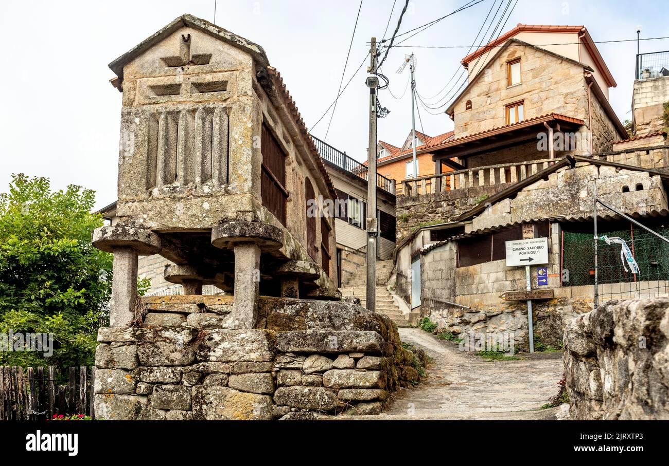 Der Weg auf dem Camino de Santiago in Spanien Stockfoto