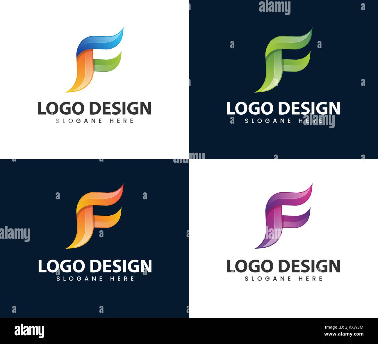 Abstraktes, modernes Buchstaben-F-Logo-Design. Abstraktes Symbol für den Buchstaben F Stock Vektor