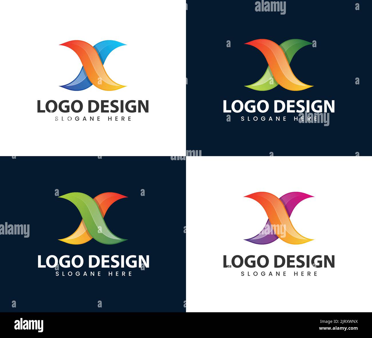 Modernes Unendlichkeits x Buchstabe Logo Design. Buchstabe x Infinite Logo Design Konzeptvorlage Stock Vektor