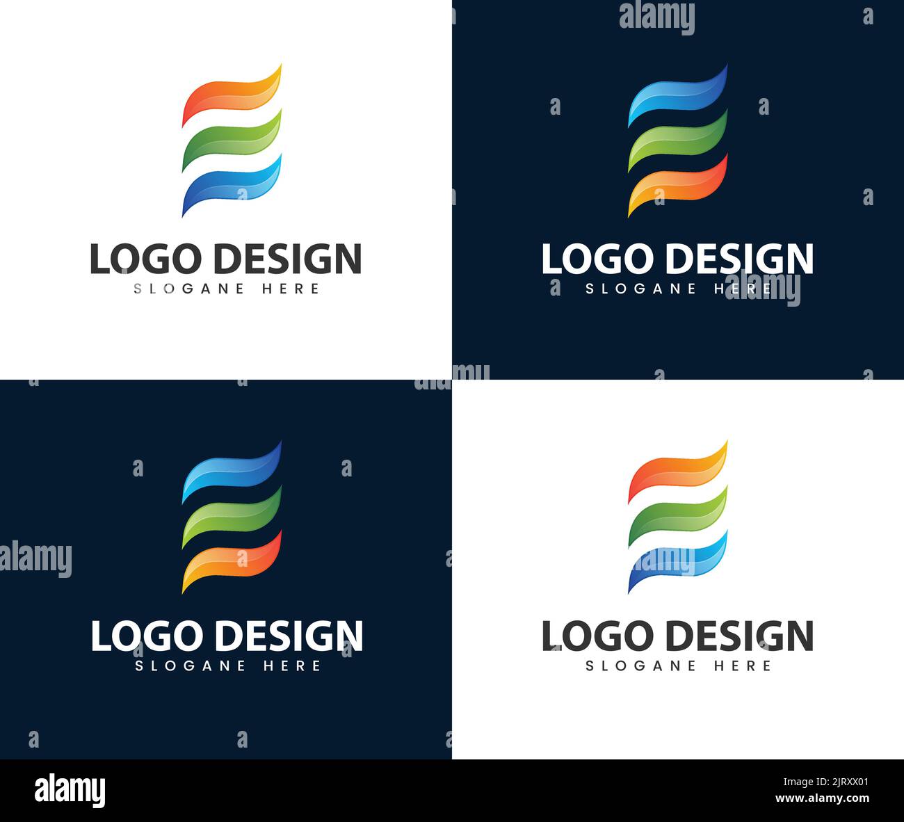 Abstraktes, modernes E-Logo-Design. E-Logo mit Wellenmuster Stock Vektor