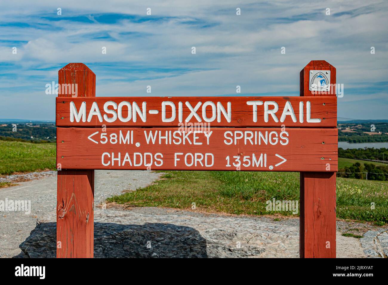 Der Mason-Dixon Trail, Samuel Lewis State Park, Pennsylvania, USA, Pennsylvania Stockfoto