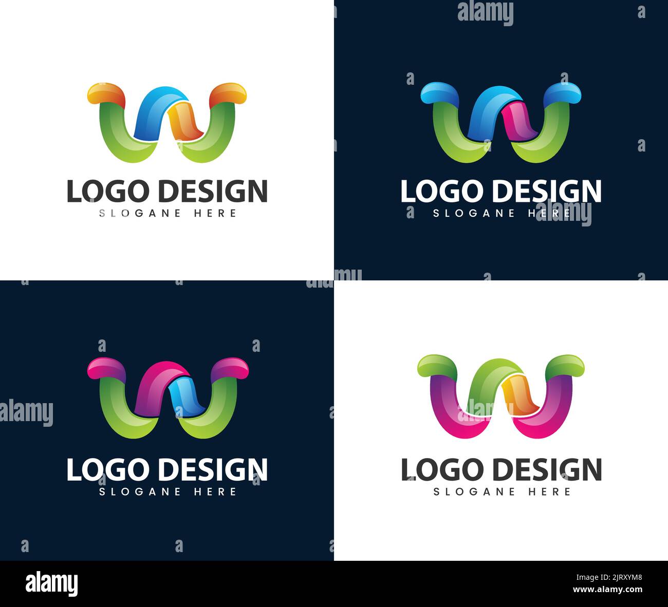 Abstrakter Buchstabe mit Logo-Design. Elemente der Designvorlage für das Symbol mit dem Buchstaben W-Logo. Business Corporate Letter W Logo Design Vektor. Farbenfrohes W-Logo Stock Vektor
