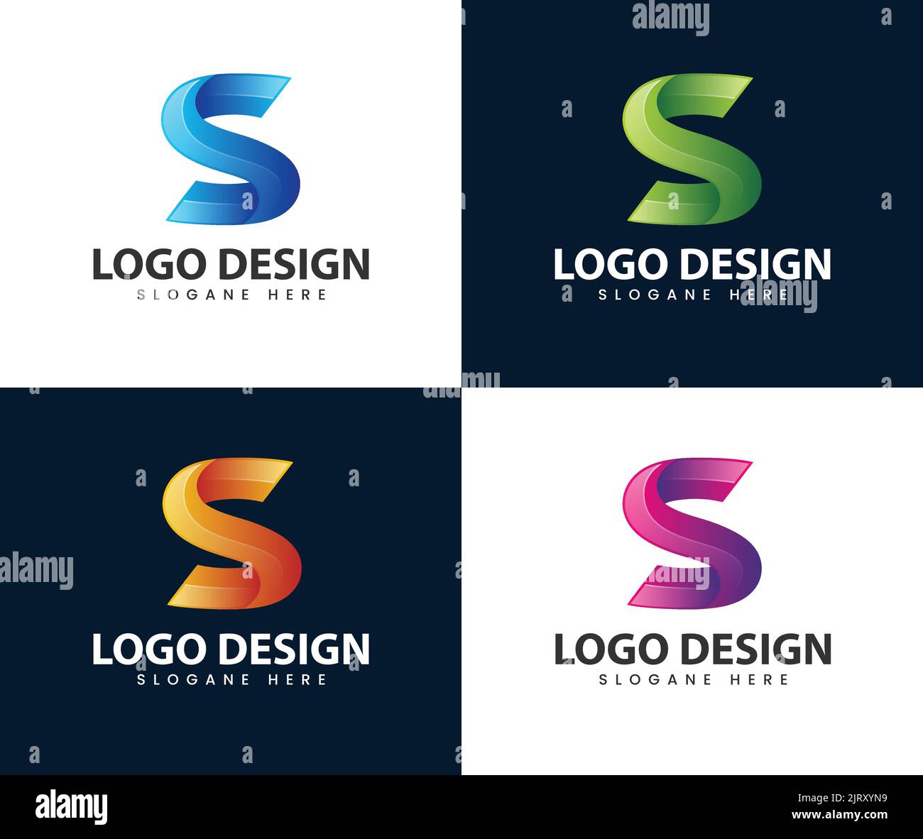 Modernes logo mit 3D Buchstaben. Business Corporate Letter S Logo Design Vektor Stock Vektor
