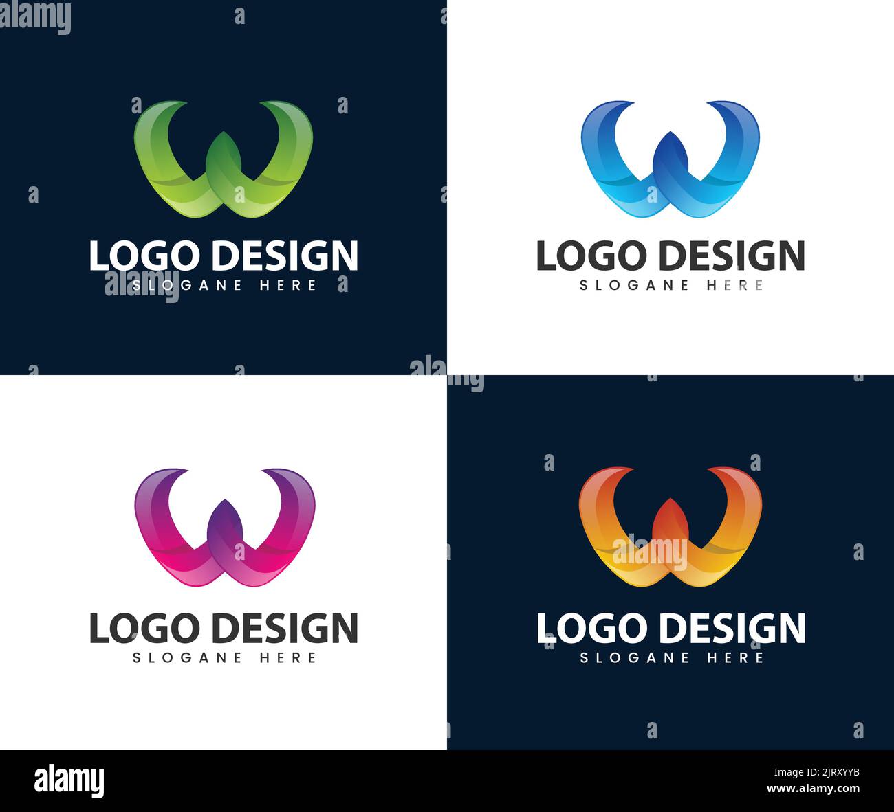 Abstrakt, moderner Buchstabe mit Logo-Design. W Letter Logo Vorlage Vektor Illustration Design Stock Vektor