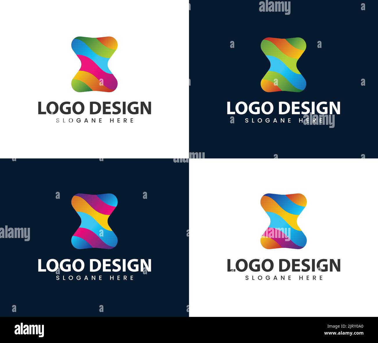 Abstrakt modernes, farbenfrohes 3D-Logo-Design Stock Vektor