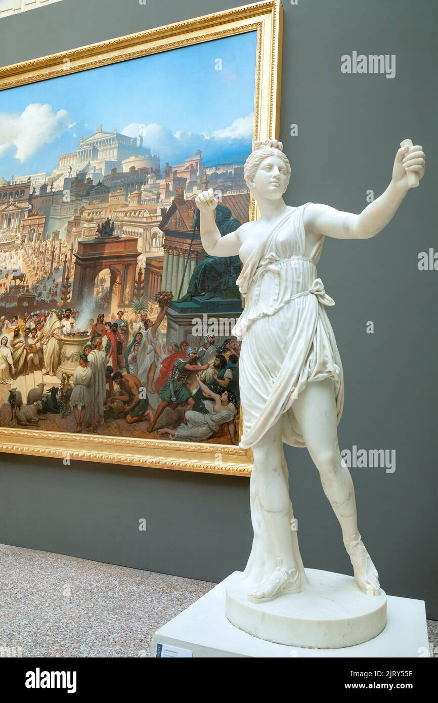 „Diane Chasseresse“ in der Eingangshalle des Museums der Schönen Künste von Rouen, Normandie, Frankreich Stockfoto